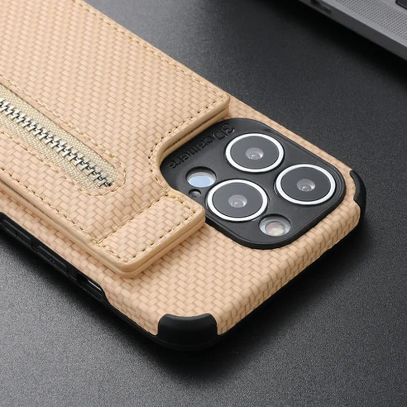 Magnetic zipper wallet case with credit card holder | Bowlift