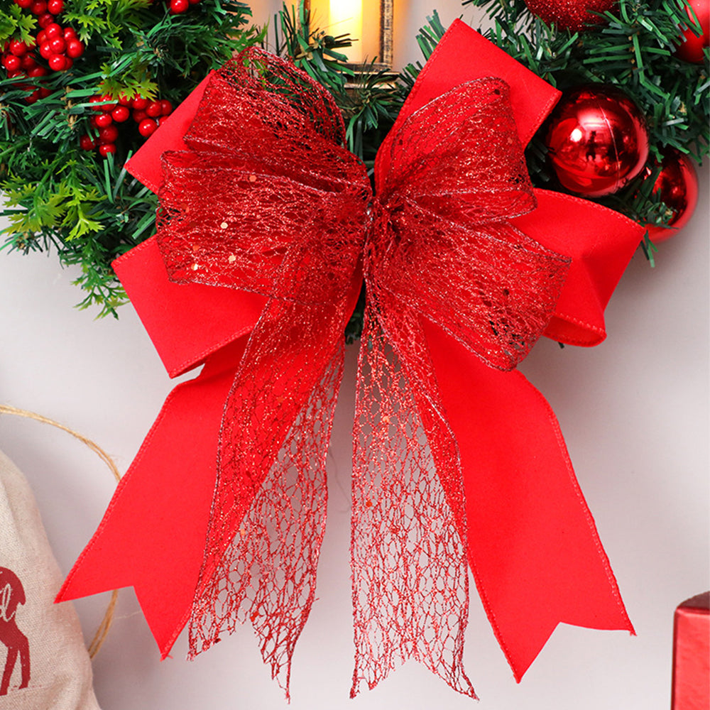 Skanto | Christmas Wreath with LED Lights and Bow