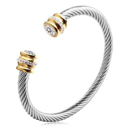 BowLift | Personalized Birthstone Ends Twist Cuff Bracelets