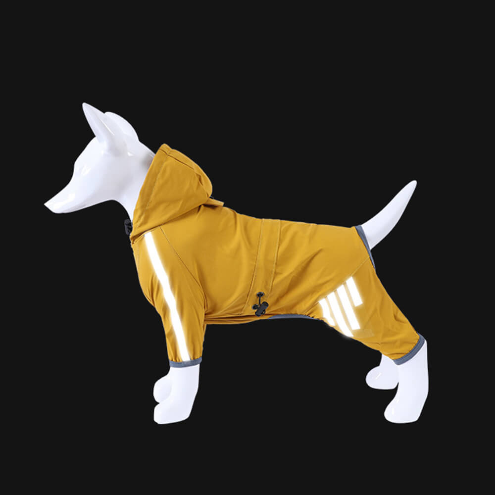 Skanto | RainBuddy Waterproof Dog Rain Suit | Reflective Stripes | Adjustable & With Hood