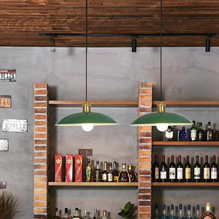 Skanto Skanto | RetroDome Industrial Vintage Pendant Lamp | Green Iron Dome Design | Single Light | Rustic Ceiling Lighting