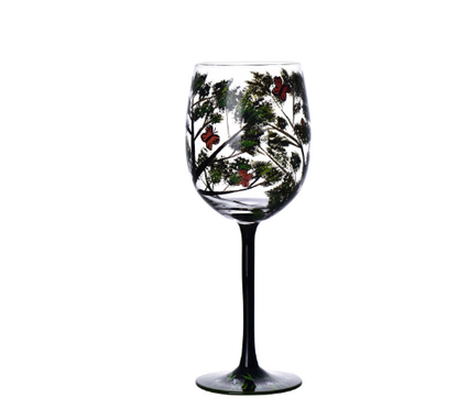 Skanto | Four Seasons Tree Wine Glasses – Hand-Painted Art