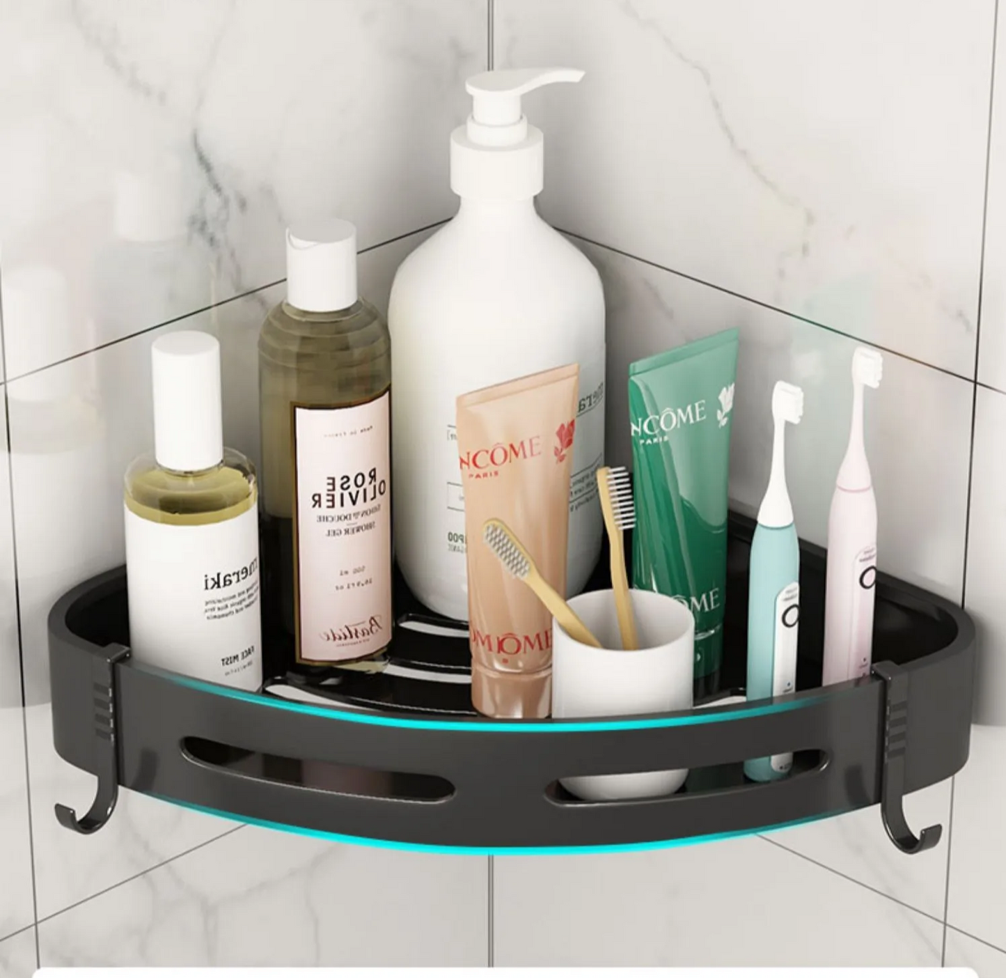 AQUAFIX Self-Adhesive Shower Organizer – Strongly adhesive, drill-free & waterproof Bowlift