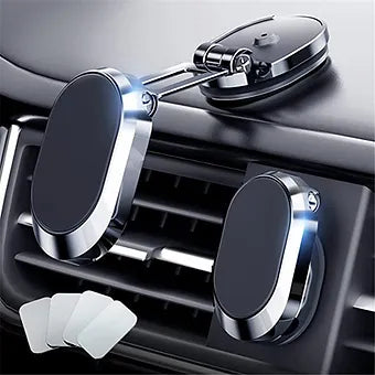 Foldable magnetic car phone holder
