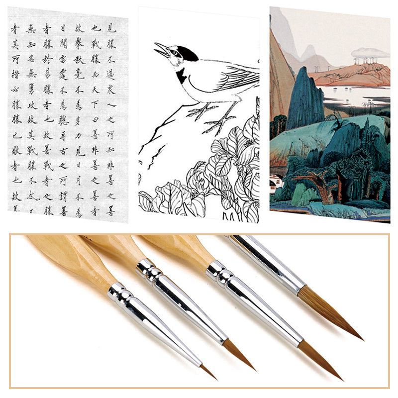 Skanto | 11 Pcs Miniature Detail Paint Brush Set with Natural Wood Handles