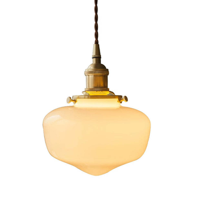Skanto | Vintage Brass Lantern Glass Pendant Light