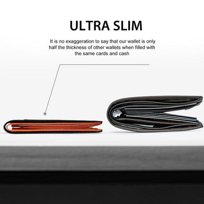 BowLift | Men’s Slim RFID Wallet | Leather Card Holder | Black