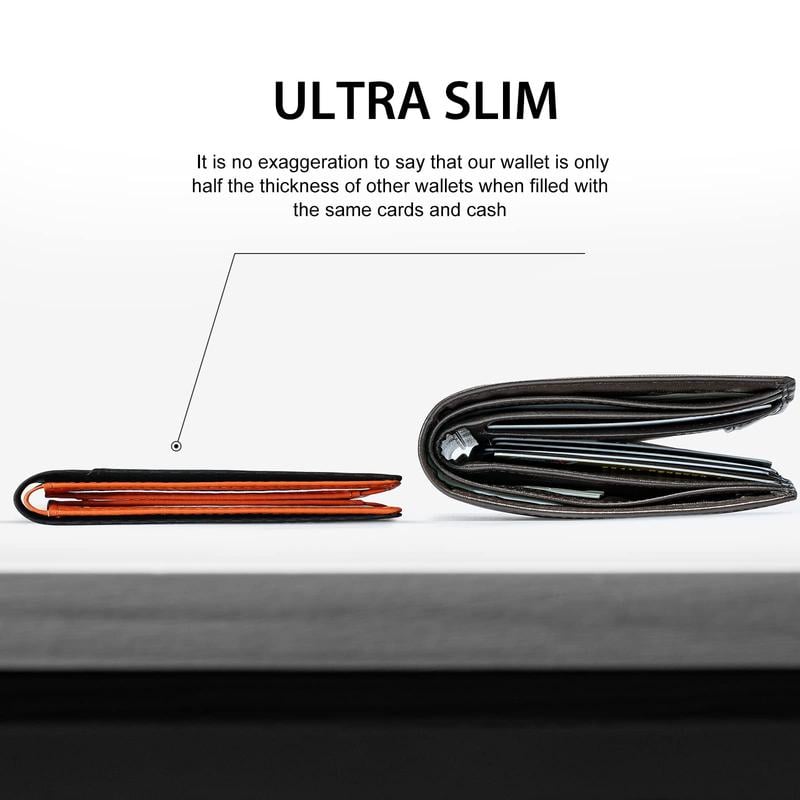 Slim RFID wallet for men | Leather card holder | Black
