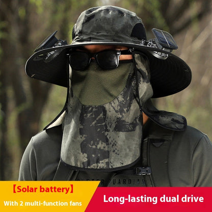 Quick-drying Solar Fan Outdoor Big Brim Sun Hat | Bowlift