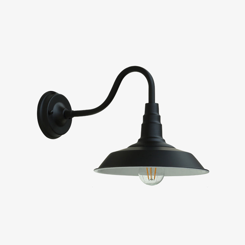 Skanto | Traditional Vintage Iron Round Shade 1-Light Wall Lamp For Dining Room