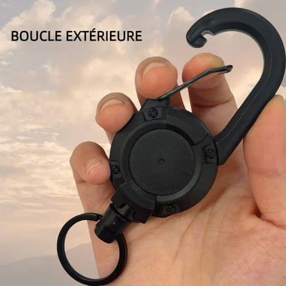 Tactical Anti-theft Metal Cable Keychain Extendable Automatic Outdoor Luya | Karnz