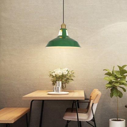 Skanto Skanto | RetroDome Industrial Vintage Pendant Lamp | Green Iron Dome Design | Single Light | Rustic Ceiling Lighting