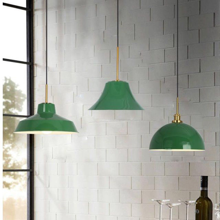 Skanto Skanto | RetroDome Industrial Vintage Pendant Lamp | Green Iron Dome Design | Single Light | Rustic Ceiling Lighting