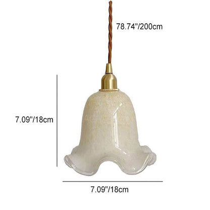 Skanto | Vintage Creative Flower Brass Glass 1-Light Pendant Lamp