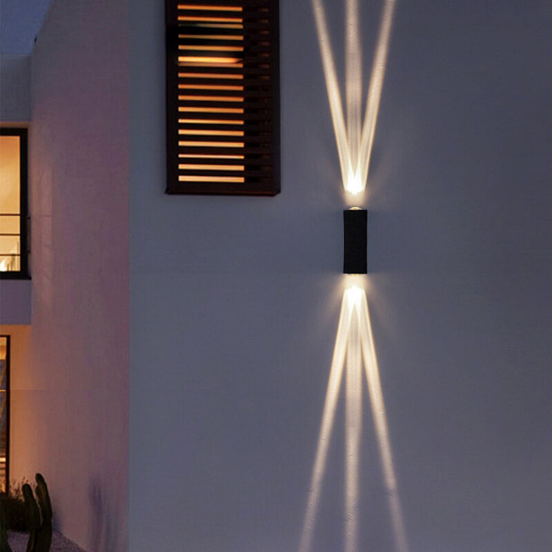 Modern Aluminum Lens Outdoor Patio Double-headed LED Wall Sconce Lamp | Kalsten