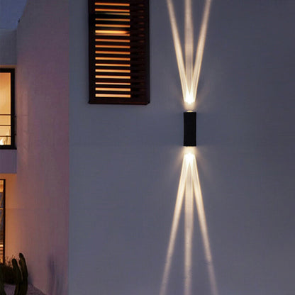 Modern Aluminum Lens Outdoor Patio Double-headed LED Wall Sconce Lamp | Kalsten