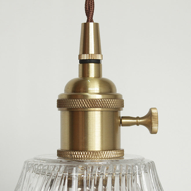 Skanto | Modern Creative Floral Brass-Glass 1-Light Pendant Lamp for Living Room