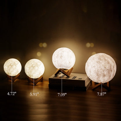 Skanto | Creative Mini Rechargeable 3D Printed Moon 1-Light LED Table Lamp