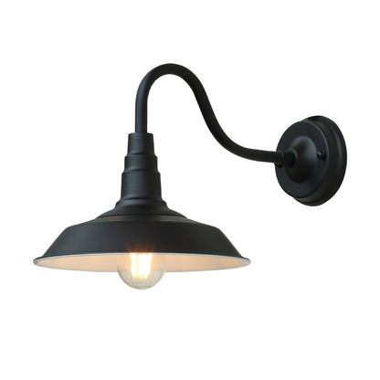 Skanto | Traditional Vintage Iron Round Shade 1-Light Wall Lamp For Dining Room