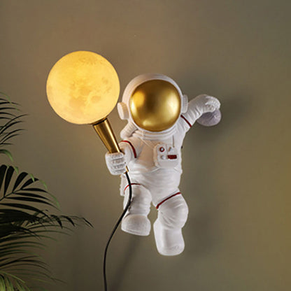 Skanto Skanto | CosmoBuddy Astronaut Wall Lamp | Creative Design | Resin & ABS | LED Bedroom Lamp