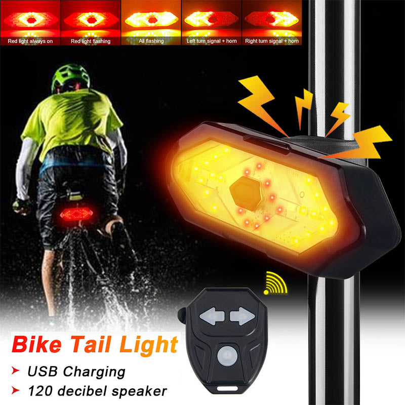 Waterproof Night Riding LED Mountain Bike Remote Control Steering Taillight