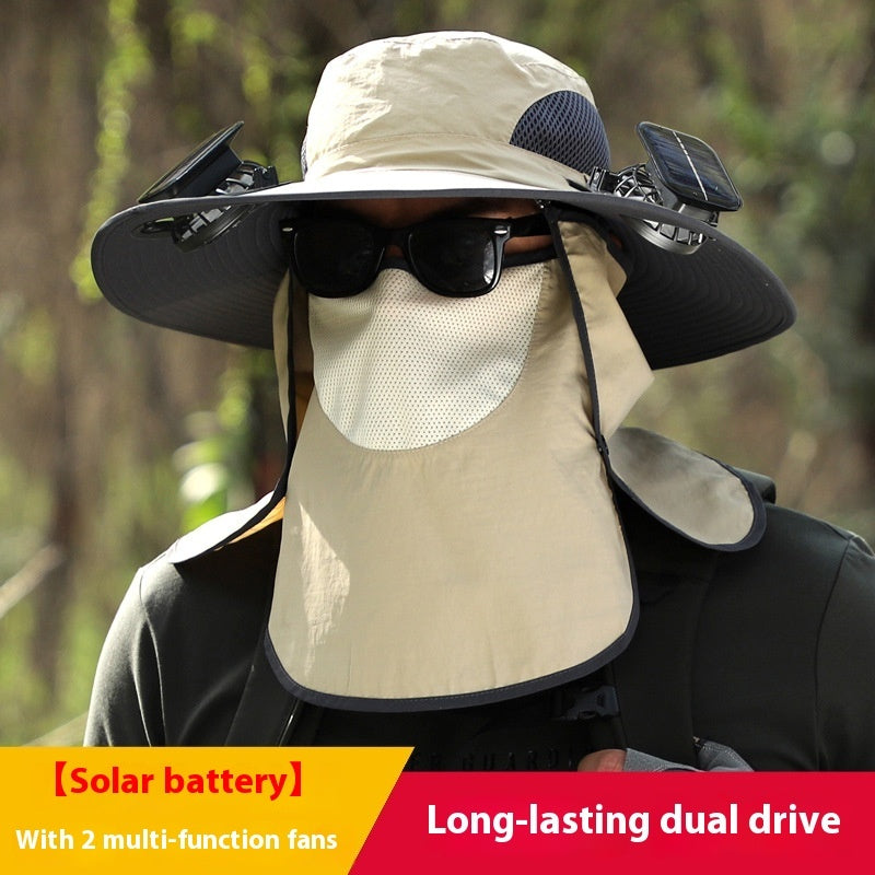 Quick-drying Solar Fan Outdoor Big Brim Sun Hat | Bowlift