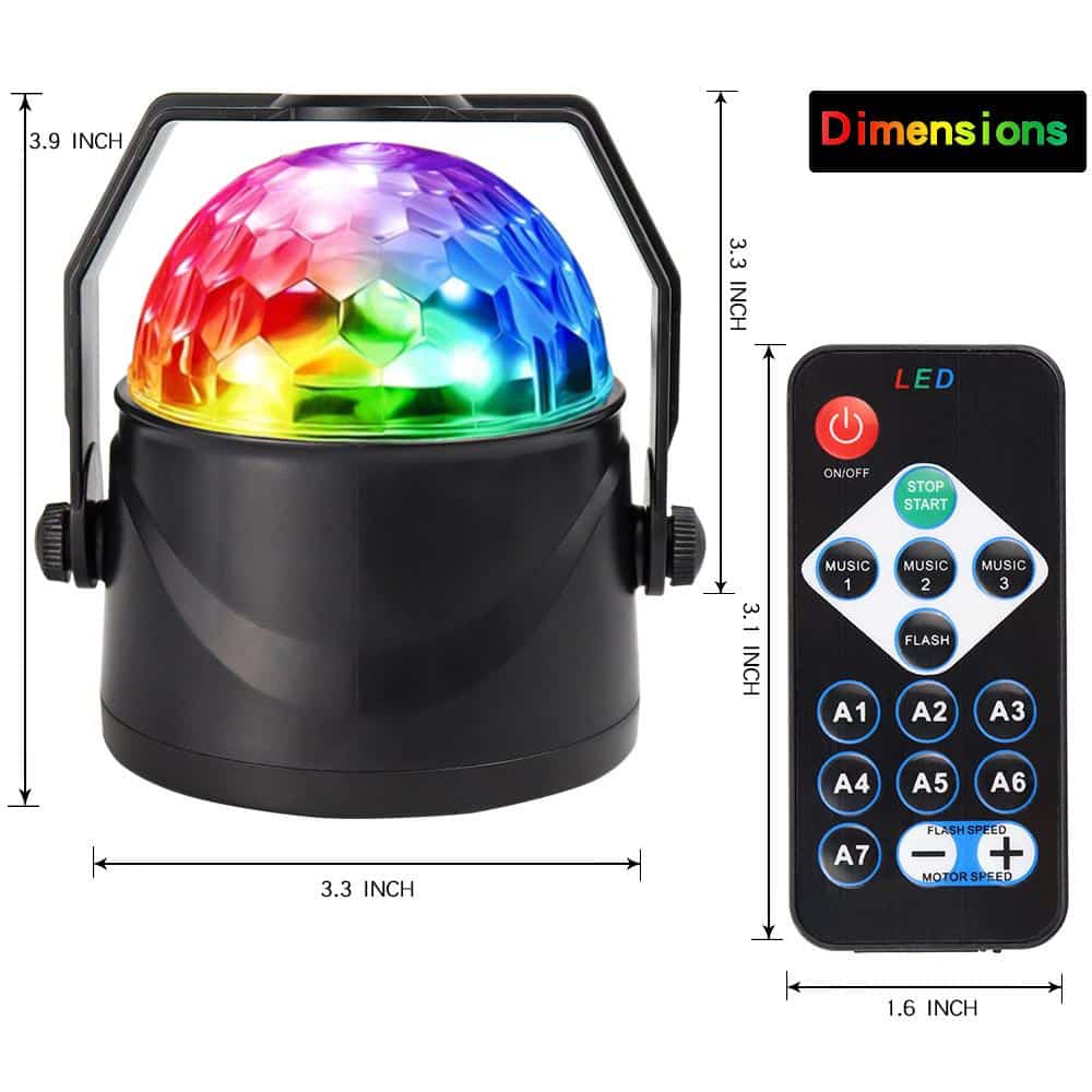 Rotating LED disco ball with remote control | Bowlift