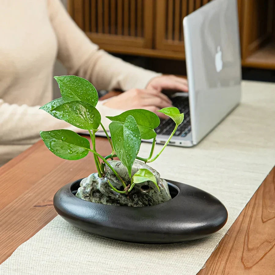 BowLift | Large-caliber Ceramic Flowerpot for Office and Balcony