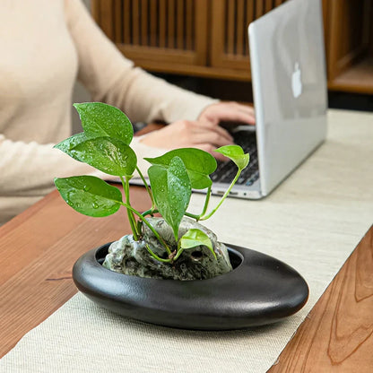 BowLift | Large-caliber Ceramic Flowerpot for Office and Balcony