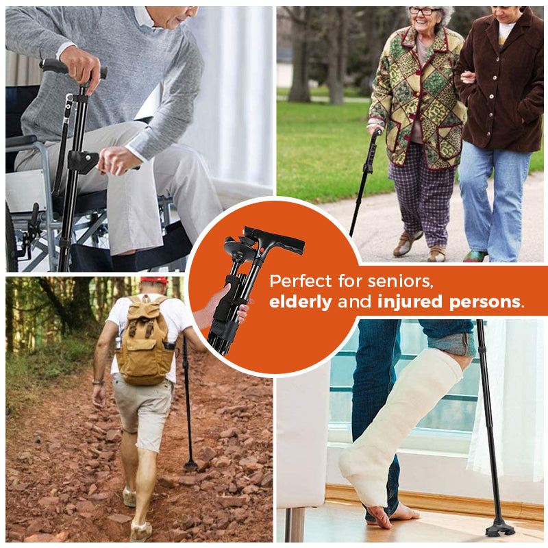 Skanto | Adjustable and Foldable Cane with LED Light