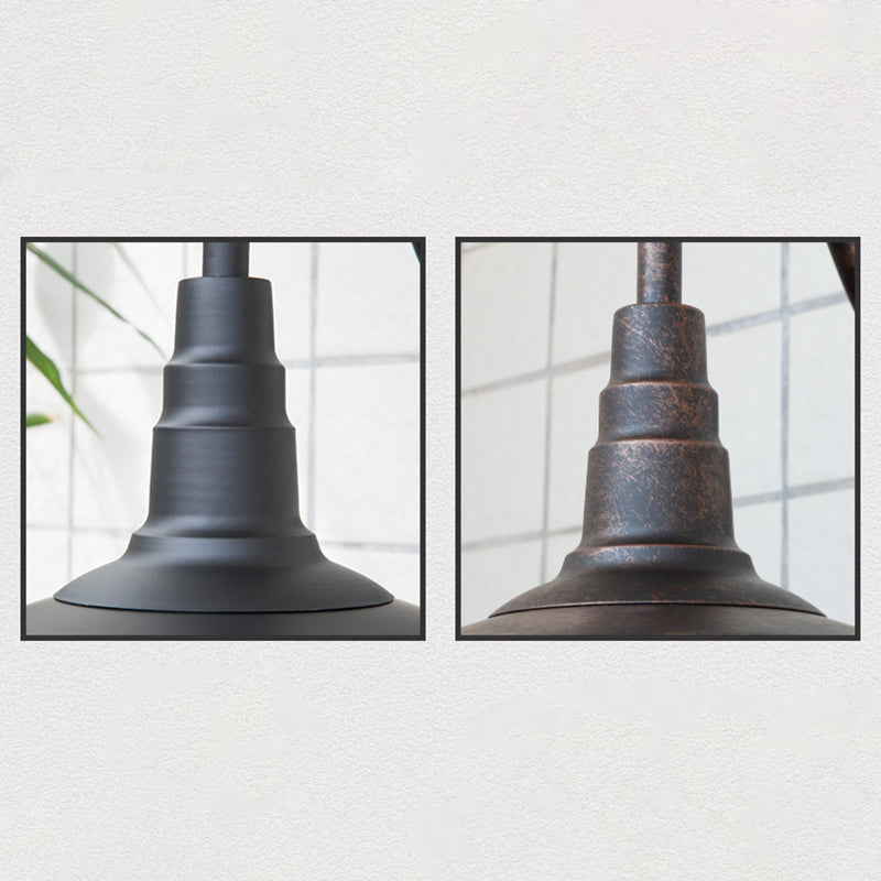Skanto | Traditional Vintage Iron Round Shade 1-Light Wall Lamp For Dining Room