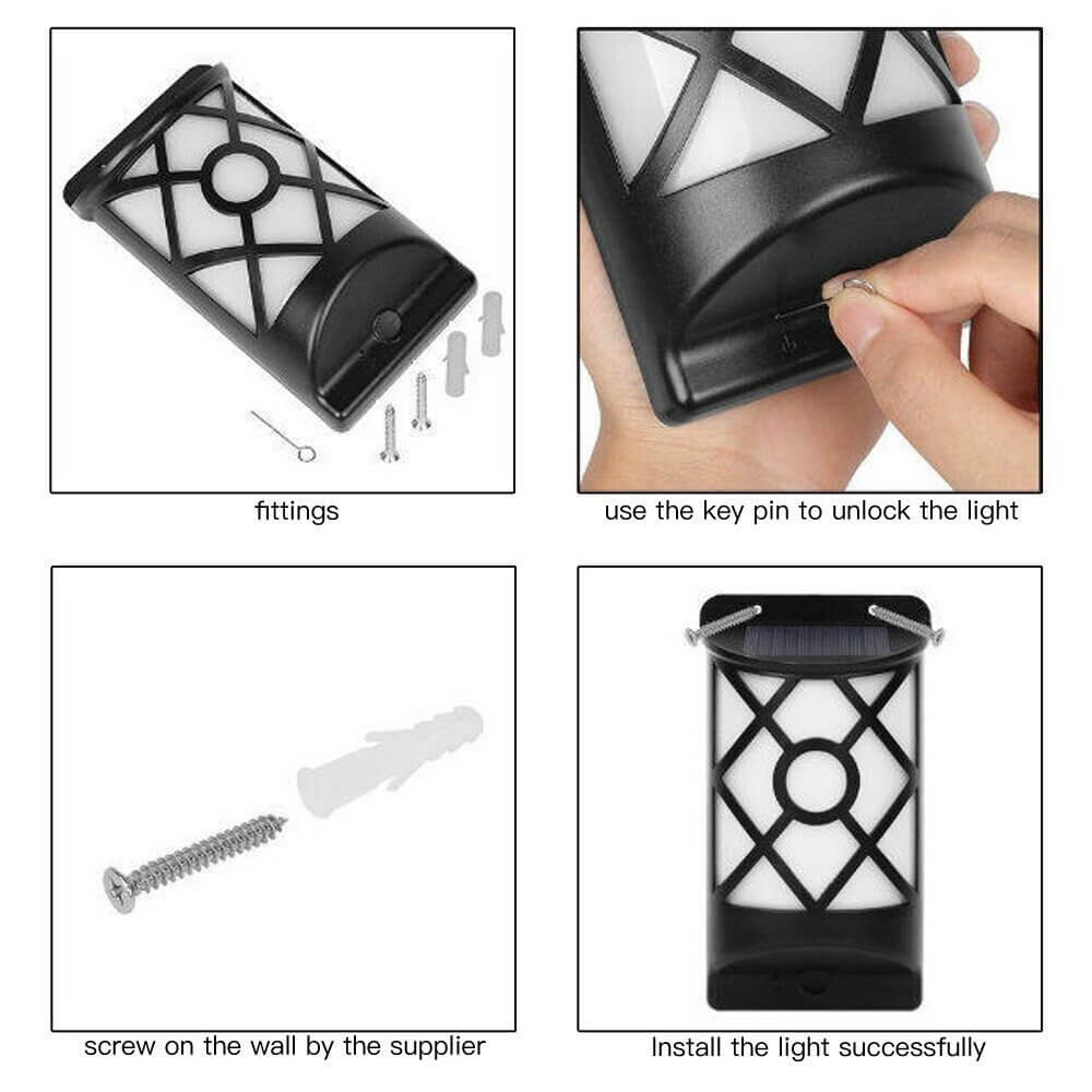 Skanto | Solar Flame LED Half Column Outdoor Wall Lamp