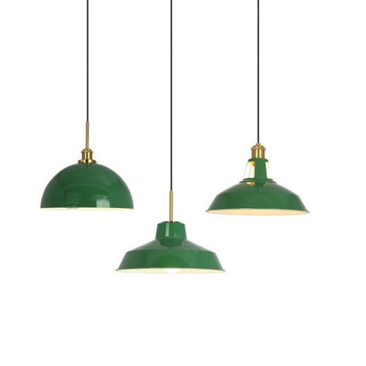 Skanto Skanto | RetroDome Industrial Vintage Pendant Lamp | Green Iron Dome Design | Single Light | Rustic Ceiling Lighting