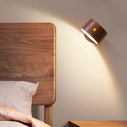 Skanto | Simple Wood USB Rechargeable Touch Magnet LED Night Light Wall Lamp