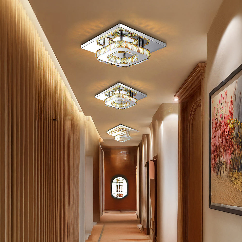 Skanto | Modern Crystal LED Flush Mount Ceiling Light