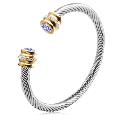 BowLift | Personalized Birthstone Ends Twist Cuff Bracelets