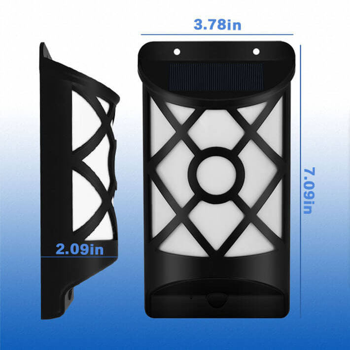 Skanto | Solar Flame LED Half Column Outdoor Wall Lamp