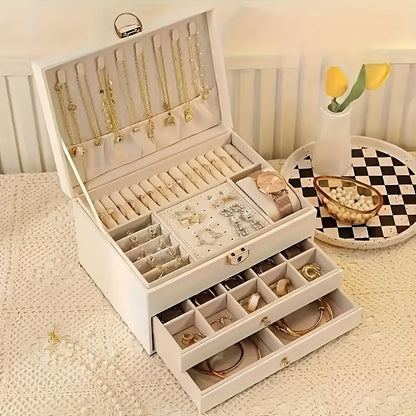 Skanto | Leather Jewelry Box Organizer with Drawers