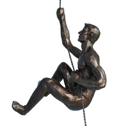BowLift | Wall Climbing Man Sculpture | Modern Resin Wall Art Decor | Creative Hanging Statue