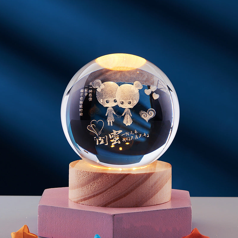 3D Crystal Ball Night Lamp