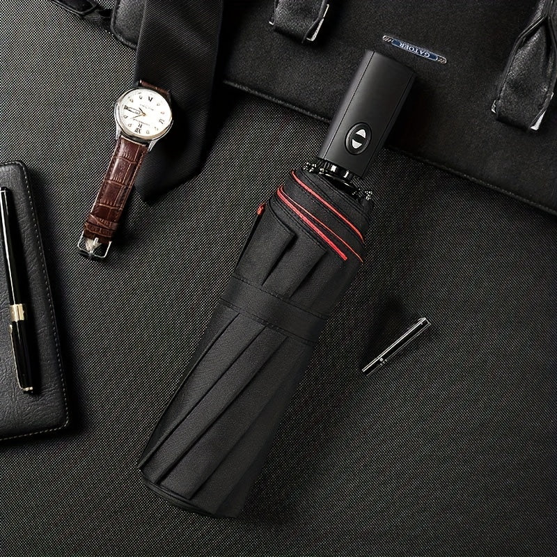 Skanto | Windproof Travel Automatic Umbrella - Robust 10-Rib Frame, Automatic, Extra Large Foldable Design with UV Protection, Dual Use for Sunny and Rainy Weather