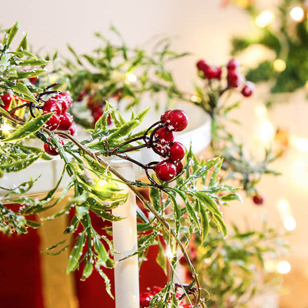 Skanto | Christmas Red Fruit Pine Needle LED Copper Wire Decorative Battery Lights