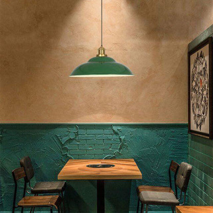 Skanto Skanto | RetroDome Industrial Vintage Pendant Lamp | Green Iron Dome Design | Single Light | Rustic Ceiling Lighting