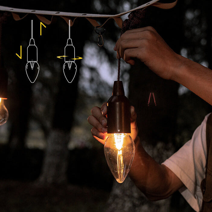 Retro Portable Waterproof Wood Cone Battery USB 1-Light Camping Outdoor Light | Skanto