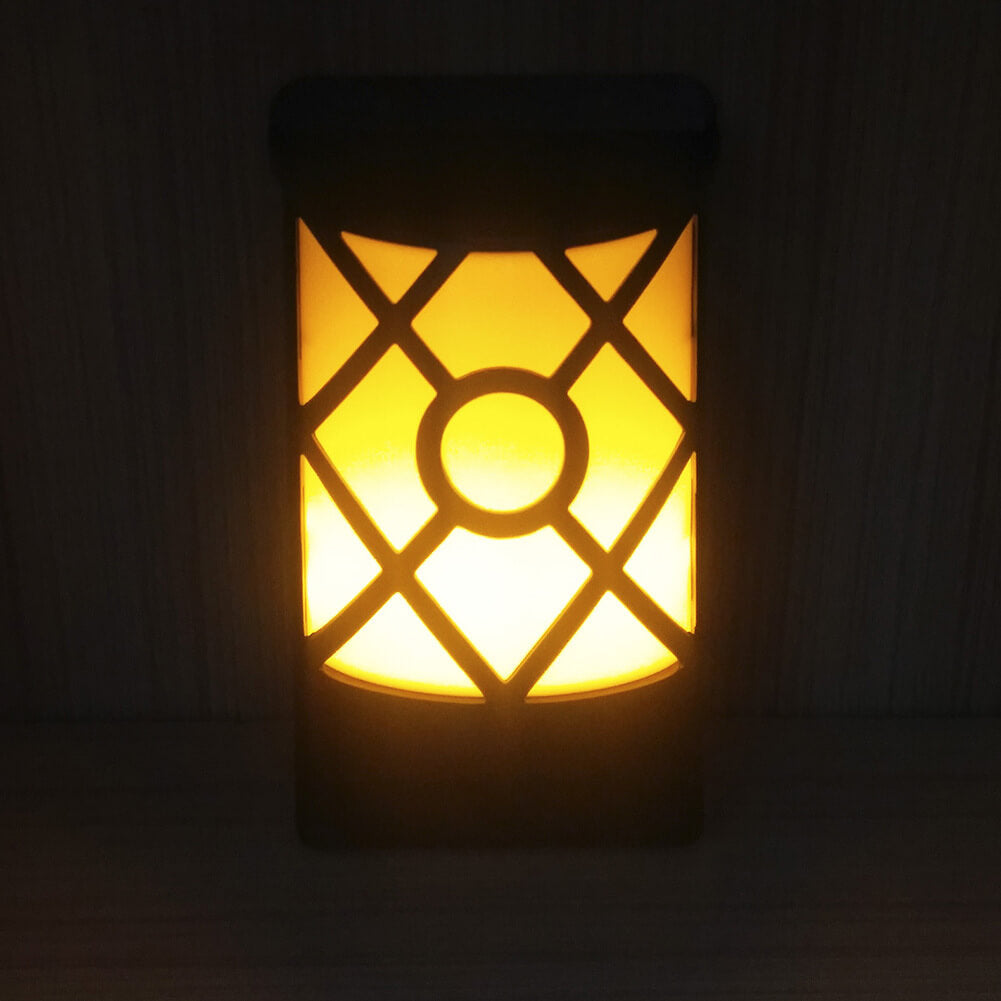Skanto | Solar Flame LED Half Column Outdoor Wall Lamp
