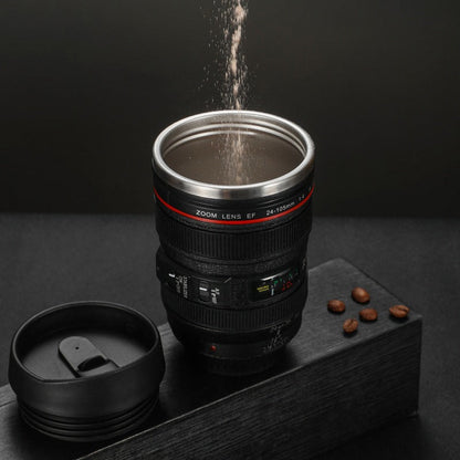 Camera Lens Inspired Insulated Mug Coffee Cup | Skanto