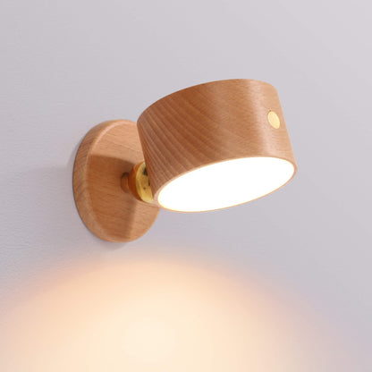 Skanto | Simple Wood USB Rechargeable Touch Magnet LED Night Light Wall Lamp