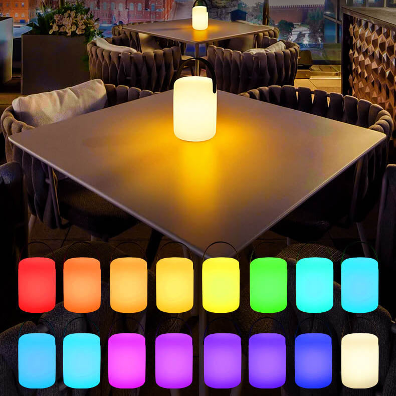 Skanto | Modern Simple Plastic Round Square Hand LED Table Lamp for Outdoor Patio