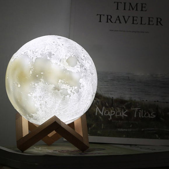 Skanto | Creative Mini Rechargeable 3D Printed Moon 1-Light LED Table Lamp