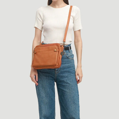 Women's shoulder bag made of three-layer leather | Kalsten